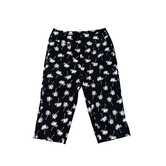 Lulu-B Women's Size 10 Palm Print Capri Pants - Picture 1 of 9
